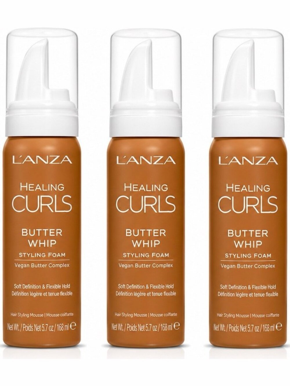 L’ANZA Healing Curls Butter Whip Styling Foam 1.7 oz / 50ml Travel Size Lot of 3